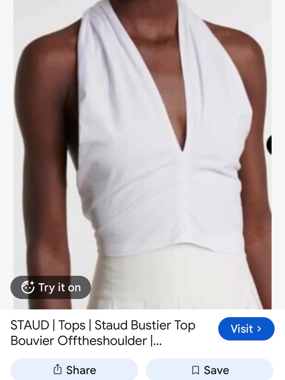 STAUD White Halter Bustier Camisole